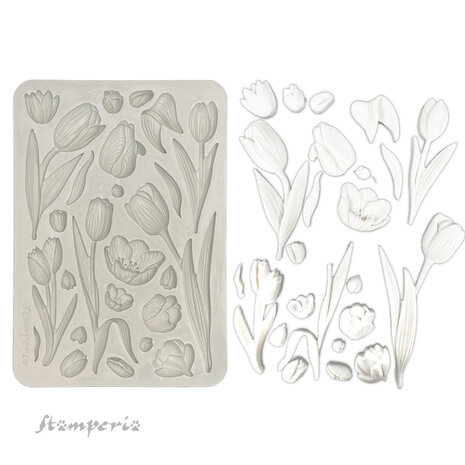 Stamperia Art of Travelling A5 Silicon Mould Tulips (KACMA550)