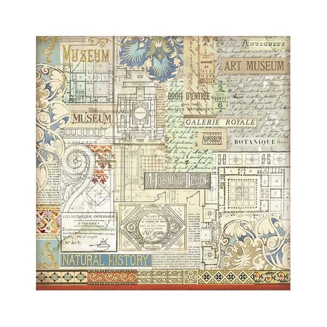 Stamperia Art of Travelling 12x12 Inch Fabric Sheet (4pcs) (SBPLT40) (DISCONTINUED)
