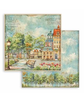 Stamperia Art of Travelling 12x12 Inch Paper Sheets Bench (10pcs) (SBB1043) (DISCONTINUED) Stamperia Art of Travelling 12x12 Inch Paper Sheets Bench (10pcs) (SBB1043) (DISCONTINUED)