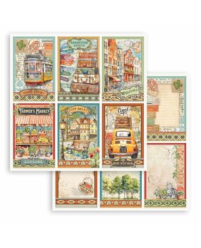 Stamperia Art of Travelling 12x12 Inch Paper Sheets 6 Cards (10pcs) (SBB1041) (DISCONTINUED)
