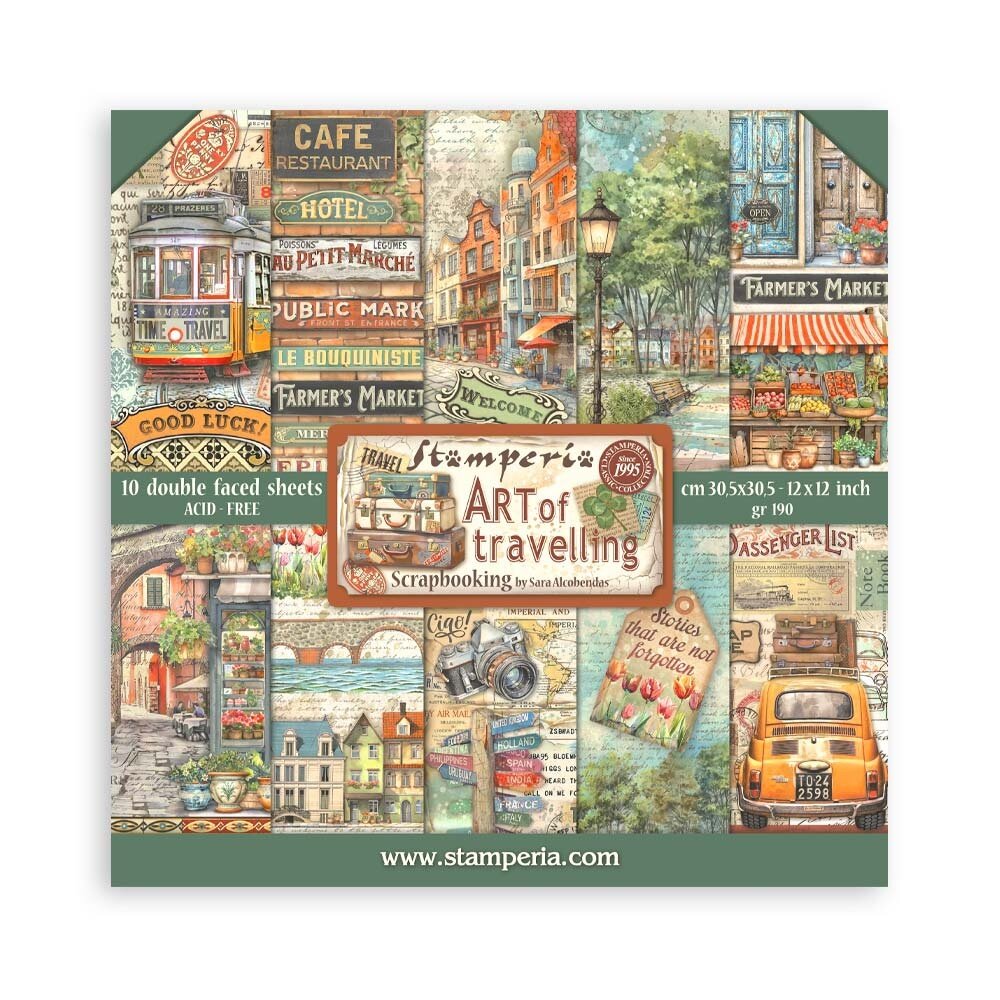 Stamperia Art of Travelling 12x12 Inch Paper Pack (SBBL164)