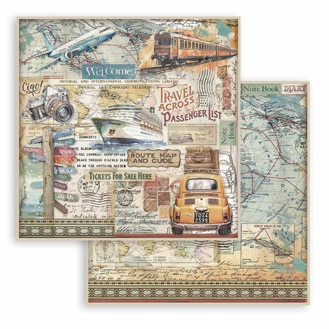 Stamperia Art of Travelling 12x12 Inch Paper Pack (SBBL164)