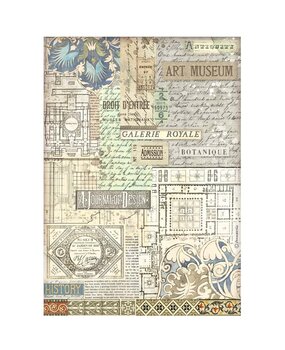 Stamperia Art of Travelling A4 Rice Paper Museum Background (6pcs) (DFSA4976)