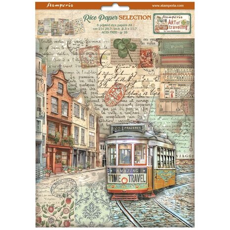 Stamperia Art of Travelling A4 Rice Paper Selection (6pcs) (DFSA4XTV) (DISCONTINUED)