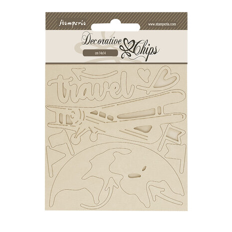 Stamperia Art of Travelling Decorative Chips Airplane (SCB249) (DISCONTINUED) Stamperia Art of Travelling Decorative Chips Airplane (SCB249) (DISCONTINUED)