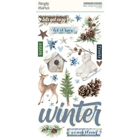 Simple Stories Simple Vintage Fresh Snow Chipboard (23720)