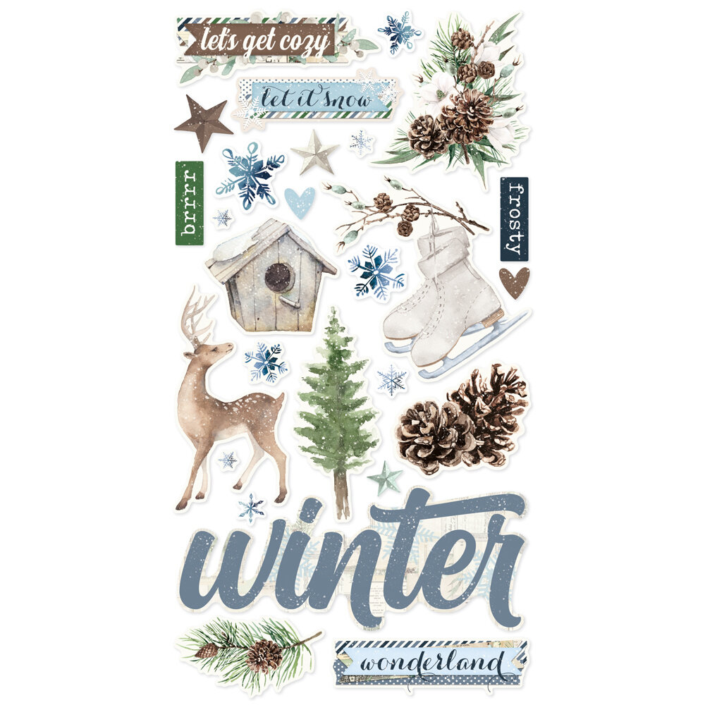Simple Stories Simple Vintage Fresh Snow Chipboard (23720)