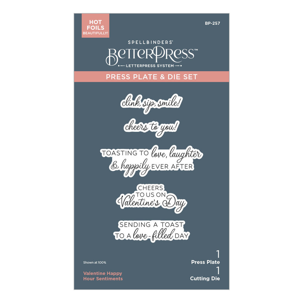 Spellbinders Valentine Happy Hour Sentiments Press Plate & Die Set (BP-257) Spellbinders Valentine Happy Hour Sentiments Press Plate & Die Set (BP-257)