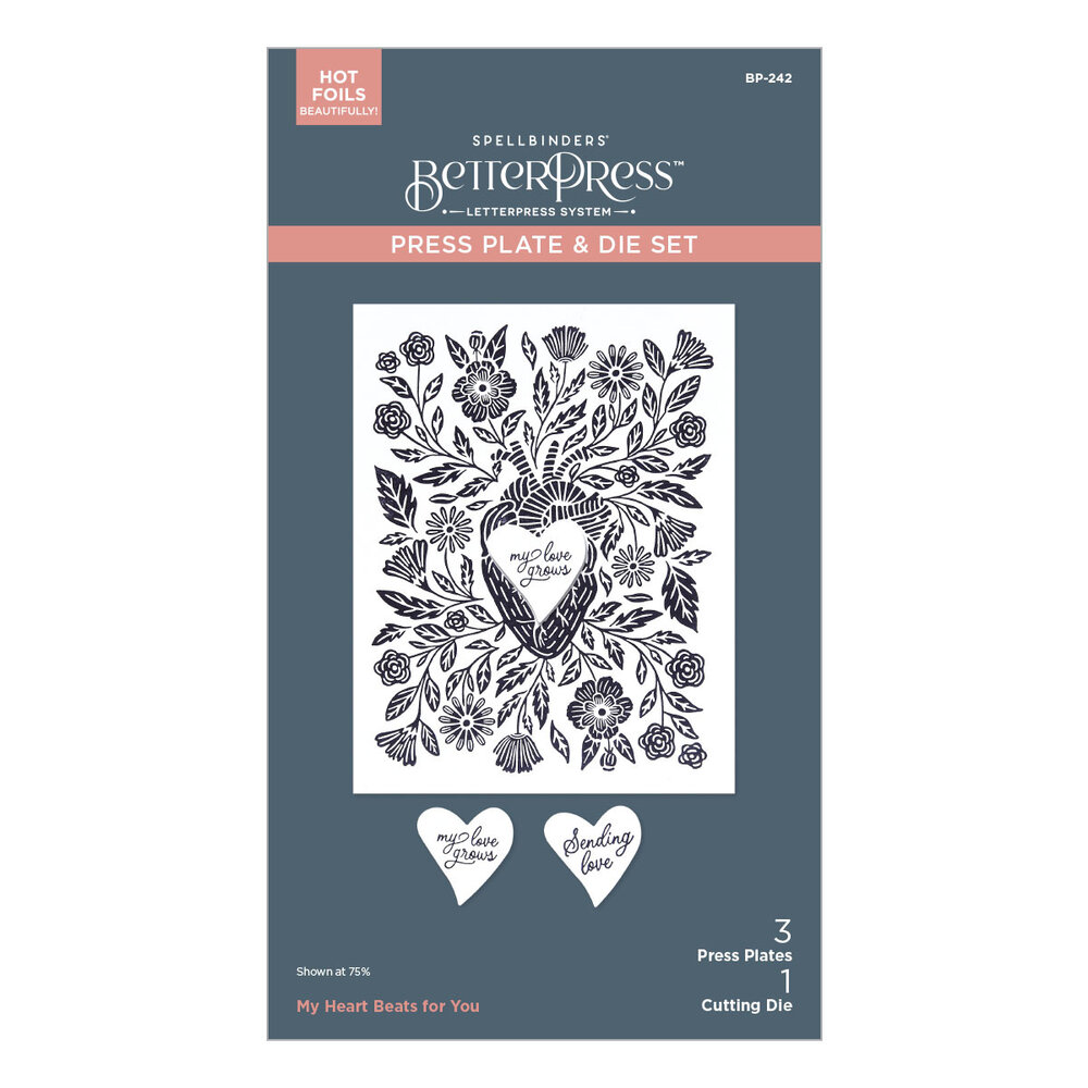 Spellbinders My Heart Beats for You Press Plate & Die Set (BP-242) (DISCONTINUED) Spellbinders My Heart Beats for You Press Plate & Die Set (BP-242) (DISCONTINUED)