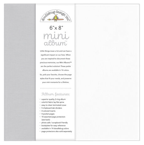 Doodlebug Design Gray 6x8 Inch Mini Album (8490) Doodlebug Design Gray 6x8 Inch Mini Album (8490)