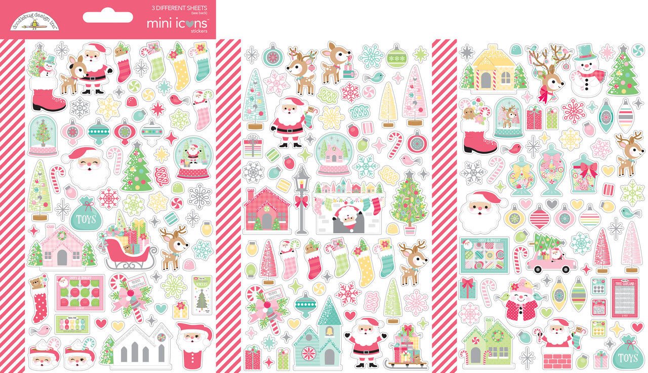 Doodlebug Design Tinsel Time Mini Icons Stickers (8734)
