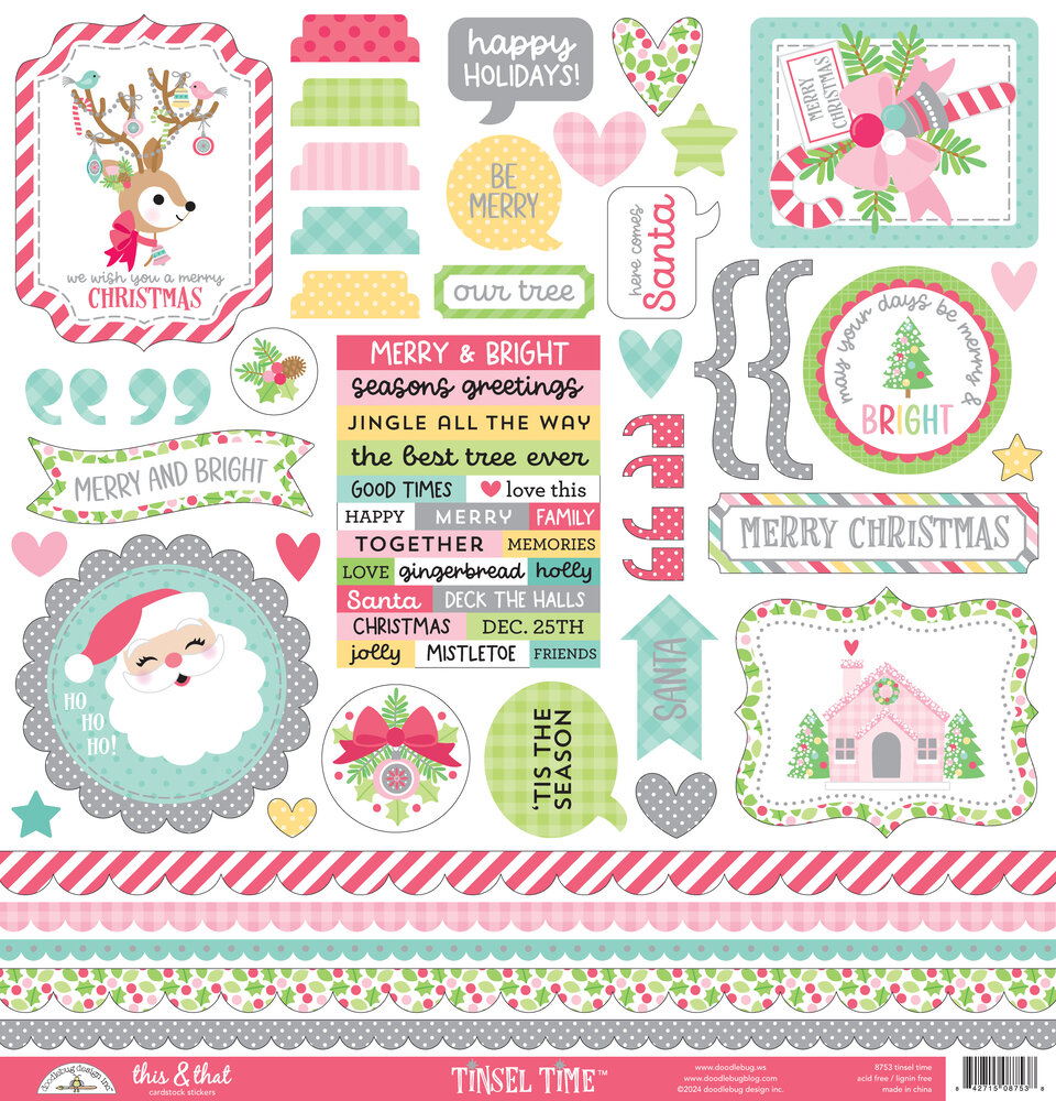 Doodlebug Design Tinsel Time This & That Stickers (8753)