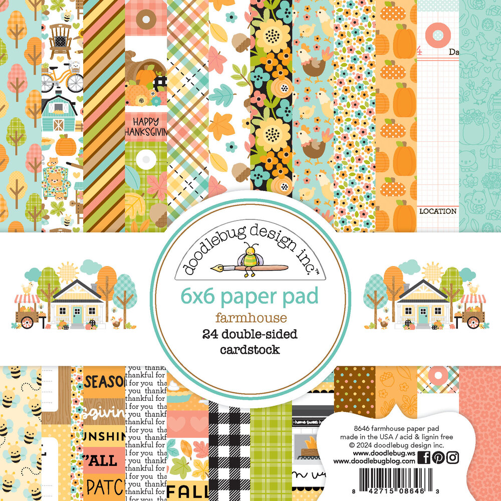 Doodlebug Design Farmhouse 6x6 Inch Paper Pad (8646)