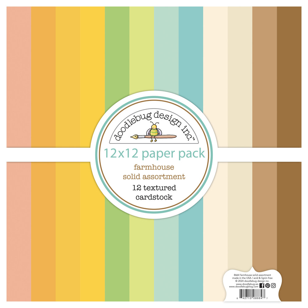 Doodlebug Design Farmhouse 12x12 Inch Textured Cardstock Assortment Pack (8664) Doodlebug Design Farmhouse 12x12 Inch Textured Cardstock Assortment Pack (8664)