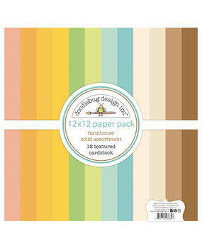Doodlebug Design Farmhouse 12x12 Inch Textured Cardstock Assortment Pack (8664)