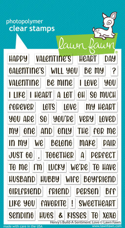 Lawn Fawn Henry's Build-A-Sentiment: Love Clear Stamps (LF3605) Lawn Fawn Henry's Build-A-Sentiment: Love Clear Stamps (LF3605)
