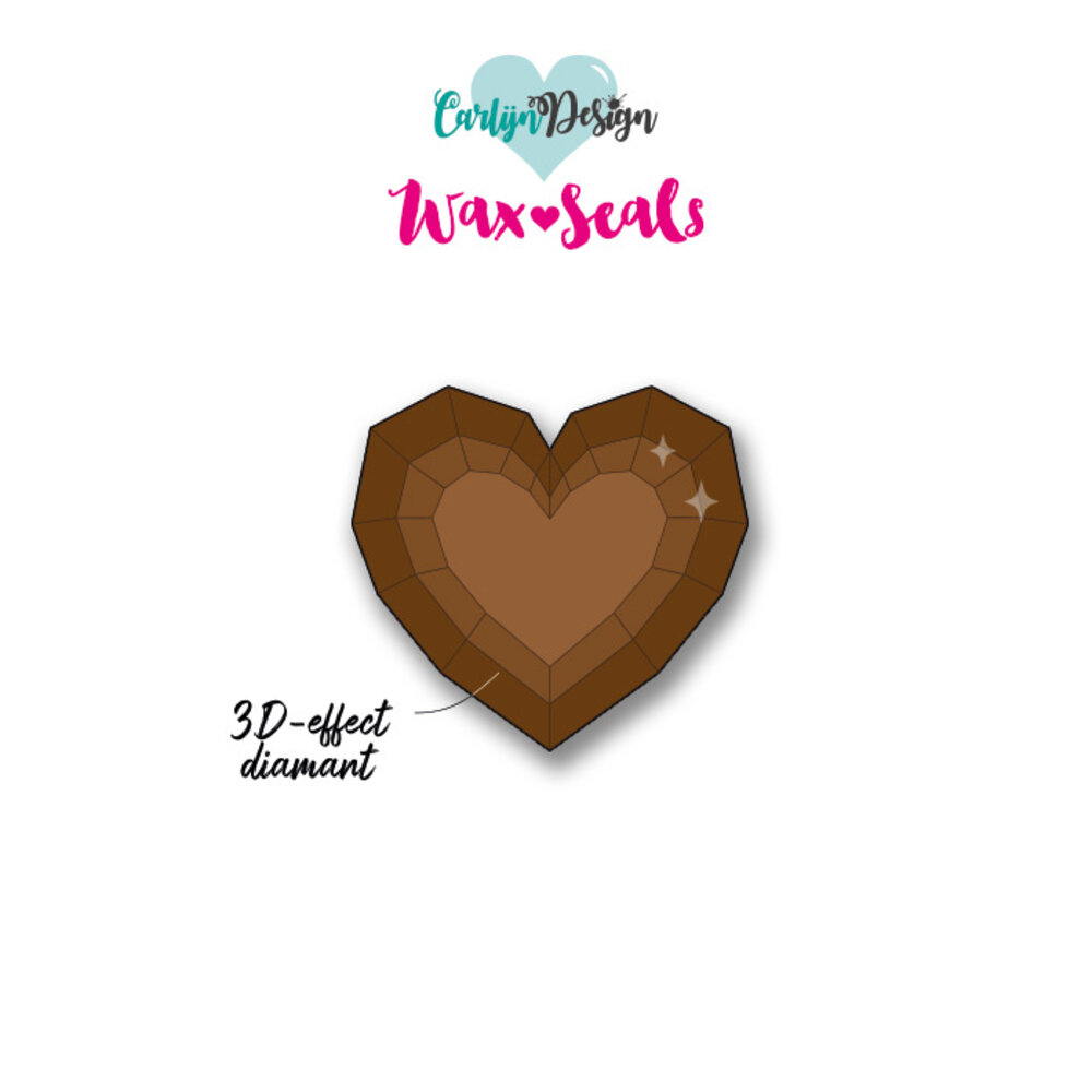 CarlijnDesign Wax Seal Stamper 54 Ruby Heart (CDWX-0083) CarlijnDesign Wax Seal Stamper 54 Ruby Heart (CDWX-0083)
