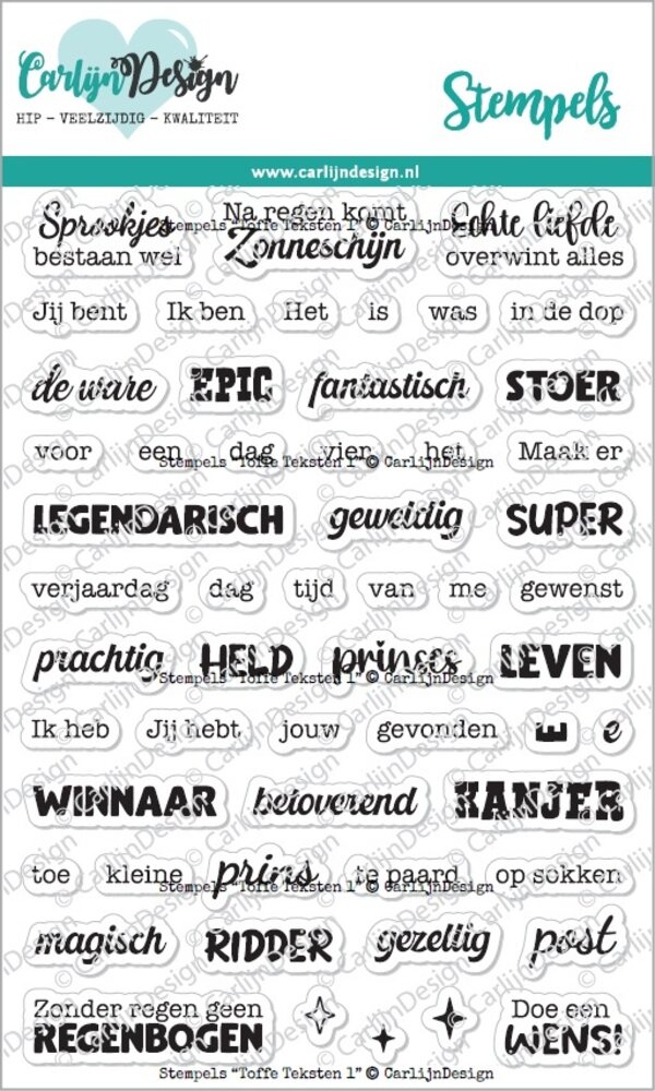 CarlijnDesign Clear Stamps Toffe Teksten 1 (CDST-0135) CarlijnDesign Clear Stamps Toffe Teksten 1 (CDST-0135)