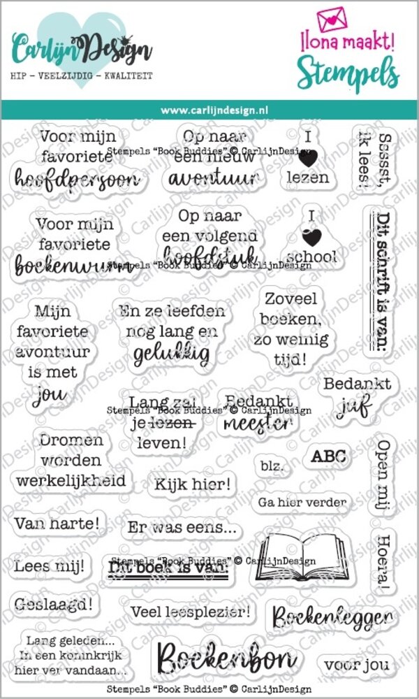 CarlijnDesign Stempels Book Buddies (CDST-0133)