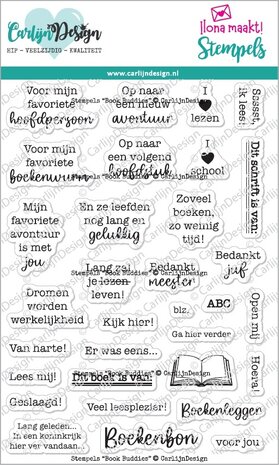 CarlijnDesign Stempels Book Buddies (CDST-0133)