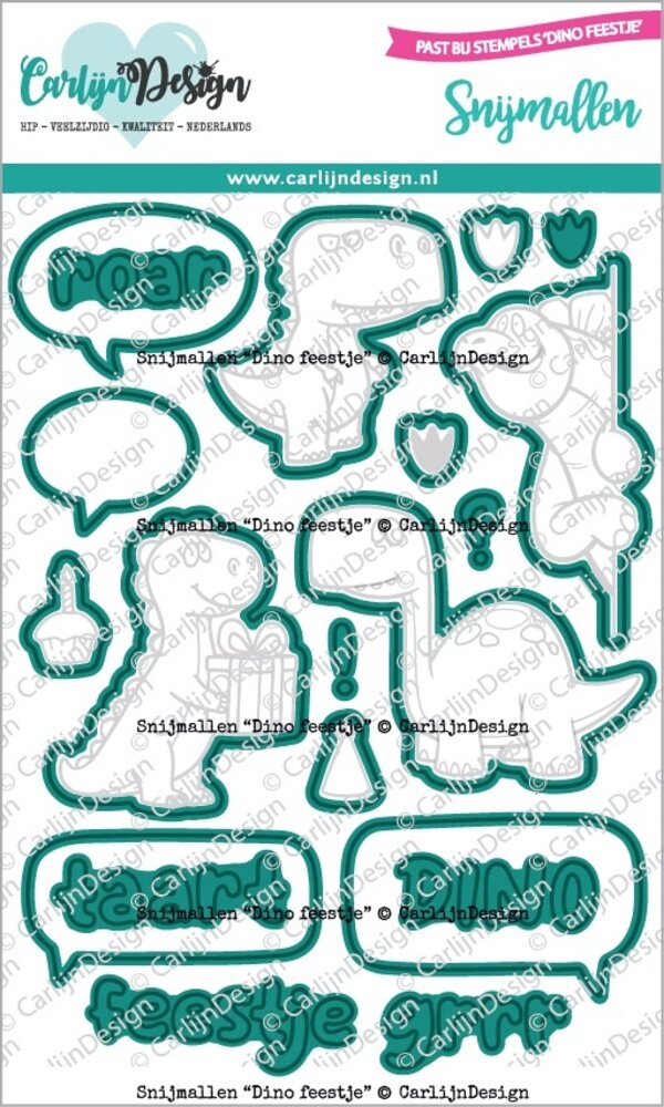 CarlijnDesign Snijmallen Dino Feestje (CDSN-0289)