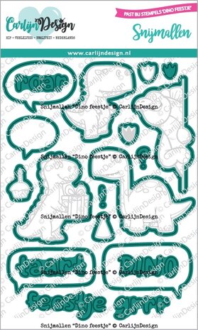 CarlijnDesign Snijmallen Dino Feestje (CDSN-0289)
