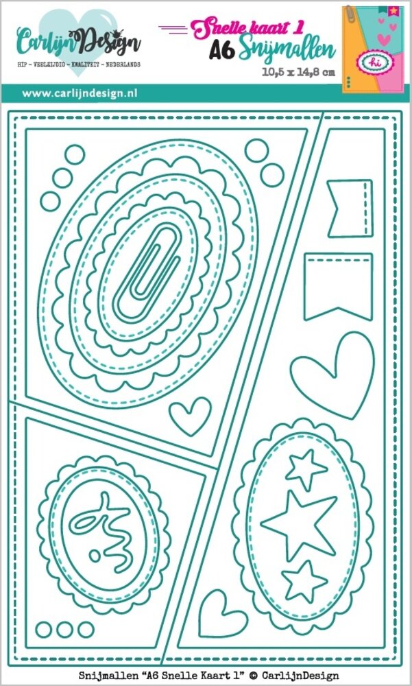CarlijnDesign Snijmallen A6 Snelle Kaart 1 (CDSN-0279) CarlijnDesign Snijmallen A6 Snelle Kaart 1 (CDSN-0279)
