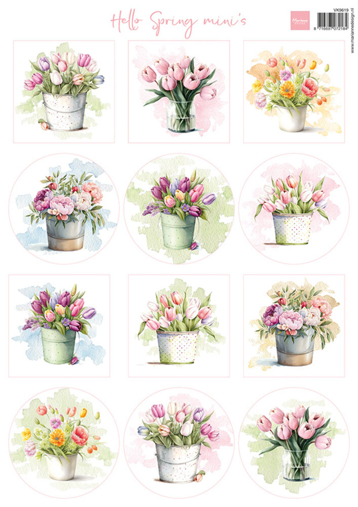 Marianne Design Decoupage Sheet A4 Hello Spring Mini's (VK9619) (DISCONTINUED) Marianne Design Decoupage Sheet A4 Hello Spring Mini's (VK9619) (DISCONTINUED)