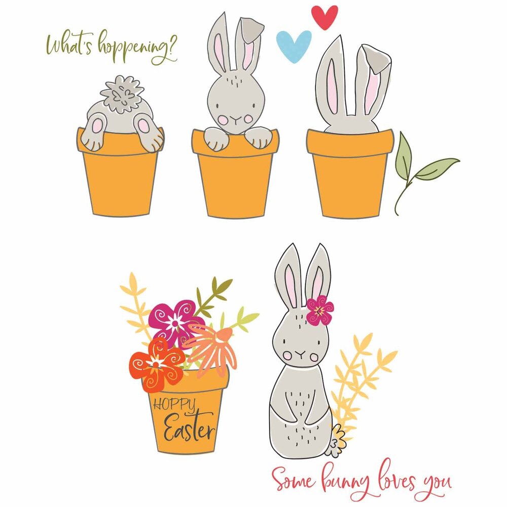 Sizzix Clear Stamps by Catherine Pooler Bunny Bits & Blooms (12pcs) (666794) Sizzix Clear Stamps by Catherine Pooler Bunny Bits & Blooms (12pcs) (666794)