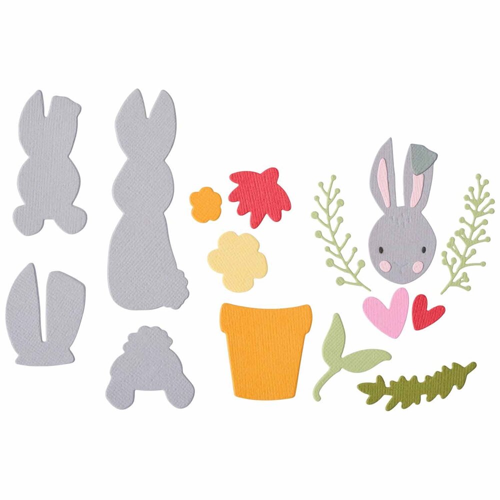 Sizzix Thinlits Die by Catherine Pooler Bunny Bits & Blooms #2 (15pcs) (666795)