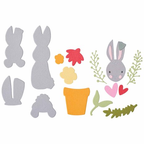 Sizzix Thinlits Die by Catherine Pooler Bunny Bits & Blooms #2 (15pcs) (666795)