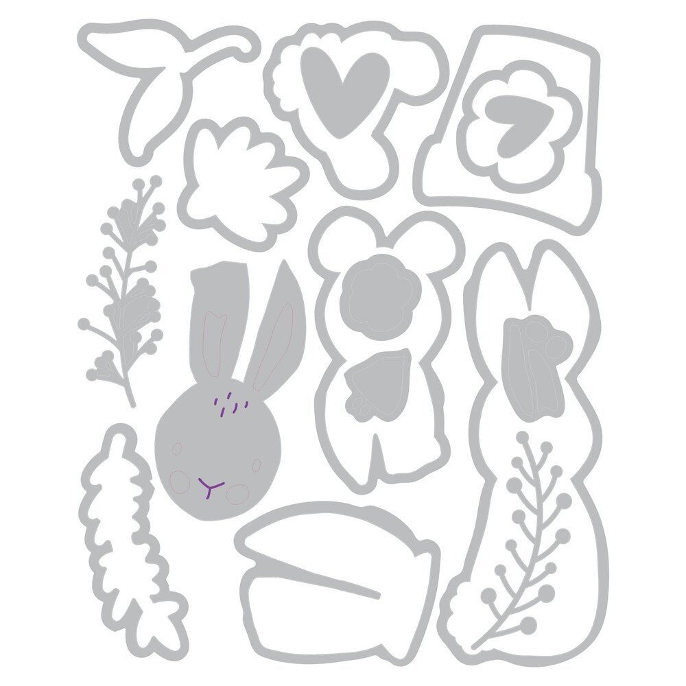 Sizzix Thinlits Die by Catherine Pooler Bunny Bits & Blooms #2 (15pcs) (666795) Sizzix Thinlits Die by Catherine Pooler Bunny Bits & Blooms #2 (15pcs) (666795)