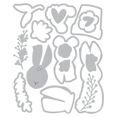 Sizzix Thinlits Die by Catherine Pooler Bunny Bits & Blooms #2 (15pcs) (666795) Sizzix Thinlits Die by Catherine Pooler Bunny Bits & Blooms #2 (15pcs) (666795)