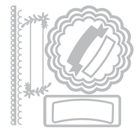 Sizzix Thinlits Die by Catherine Pooler Scalloped Circles, Borders & Banners (10pcs) (666801)