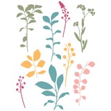 Sizzix Clear Stamps by 49 and Market Fine Stems 01 (9pcs) (666809)