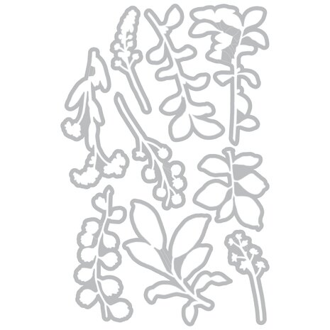 Sizzix Framelits Die by 49 and Market Fine Stems 02 (9pcs) (666810) Sizzix Framelits Die by 49 and Market Fine Stems 02 (9pcs) (666810)