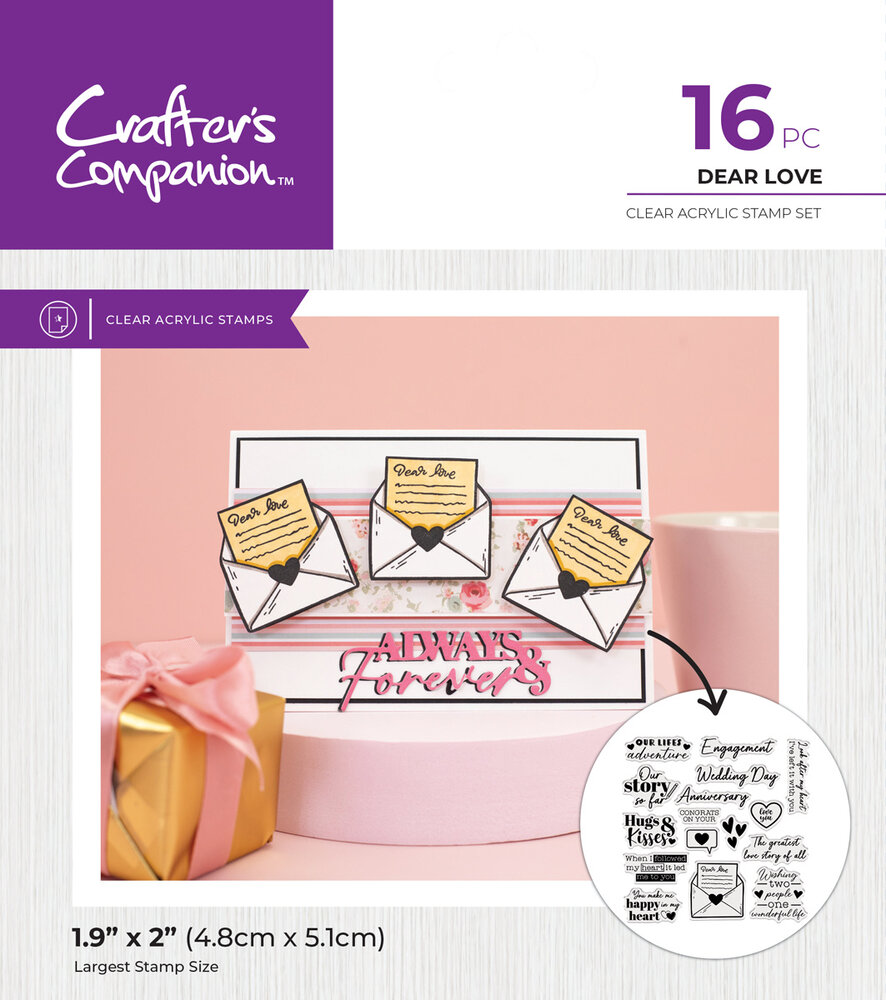 Crafter's Companion Love is in the Air Clear Stamps Dear Love (CC-LA-CA-ST-DELO)