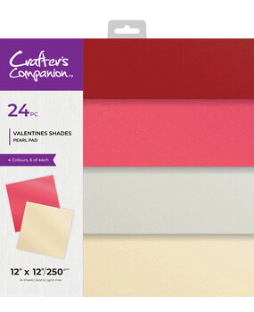Crafter's Companion Valentines Shades 12x12 Inch Pearl Card Pad (CC-PEARL12-VALS)