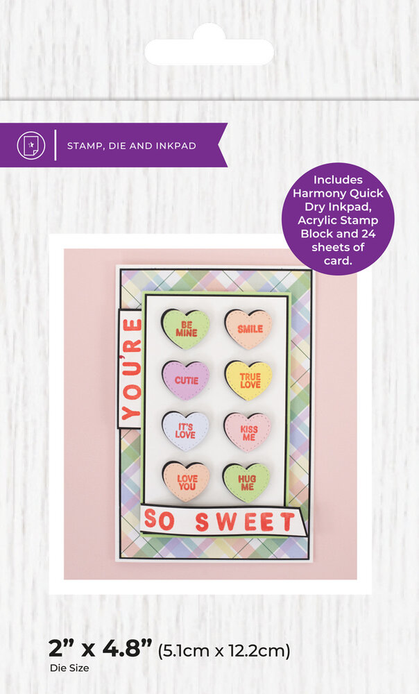 Crafter's Companion Love Hearts Stamp, Die & Inkpad Kit (CC-STD-IP-LOHE)