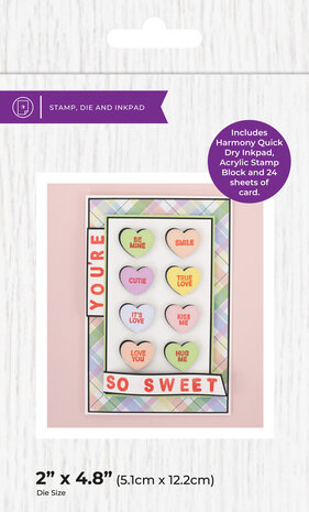 Crafter's Companion Love Hearts Stamp, Die & Inkpad Kit (CC-STD-IP-LOHE)