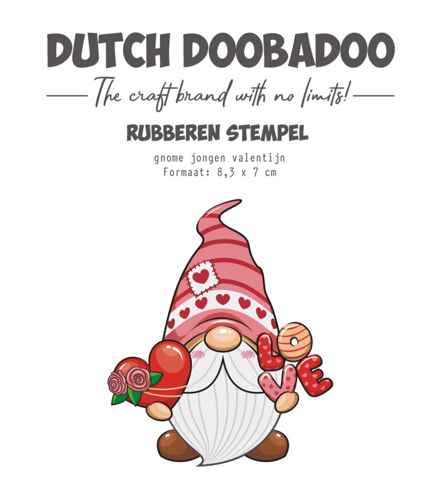 Dutch Doobadoo Rubber Stamp Gnome Jongen Valentijn (497.004.030) (OUTLET)