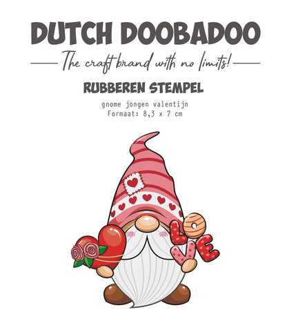Dutch Doobadoo Rubber Stamp Gnome Jongen Valentijn (497.004.030) (OUTLET)