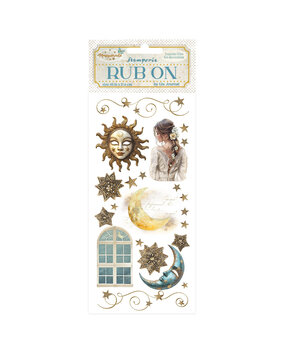 Stamperia Masquerade Rub-On 4x8,5 Inch Sun And Moon (DFLRB136) (DISCONTINUED)