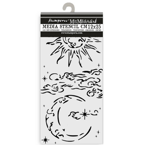 Stamperia Masquerade Thick Stencil 12x25cm Sun And Moon (KSTDL112) Stamperia Masquerade Thick Stencil 12x25cm Sun And Moon (KSTDL112)