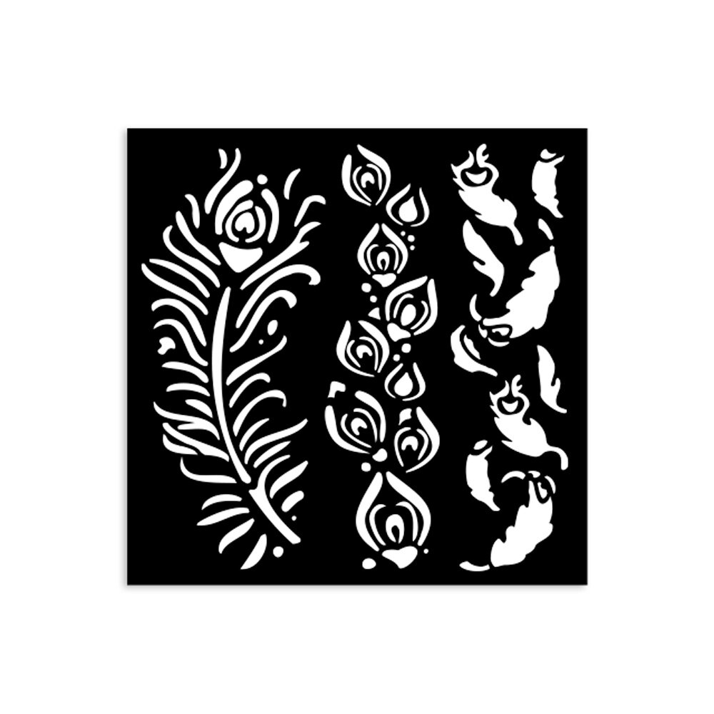 Stamperia Masquerade Thick Stencil 12x12cm Feathers (KSTDS13) Stamperia Masquerade Thick Stencil 12x12cm Feathers (KSTDS13)