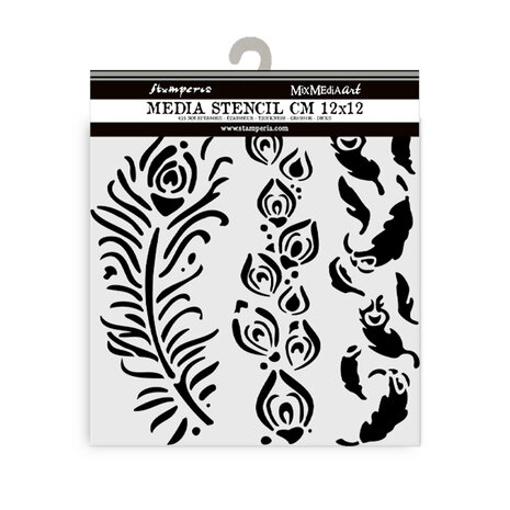 Stamperia Masquerade Thick Stencil 12x12cm Feathers (KSTDS13) Stamperia Masquerade Thick Stencil 12x12cm Feathers (KSTDS13)
