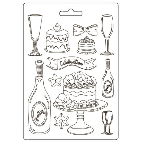 Stamperia Masquerade Soft Mould A5 Flut And Cakes (K3PTA5667) Stamperia Masquerade Soft Mould A5 Flut And Cakes (K3PTA5667)