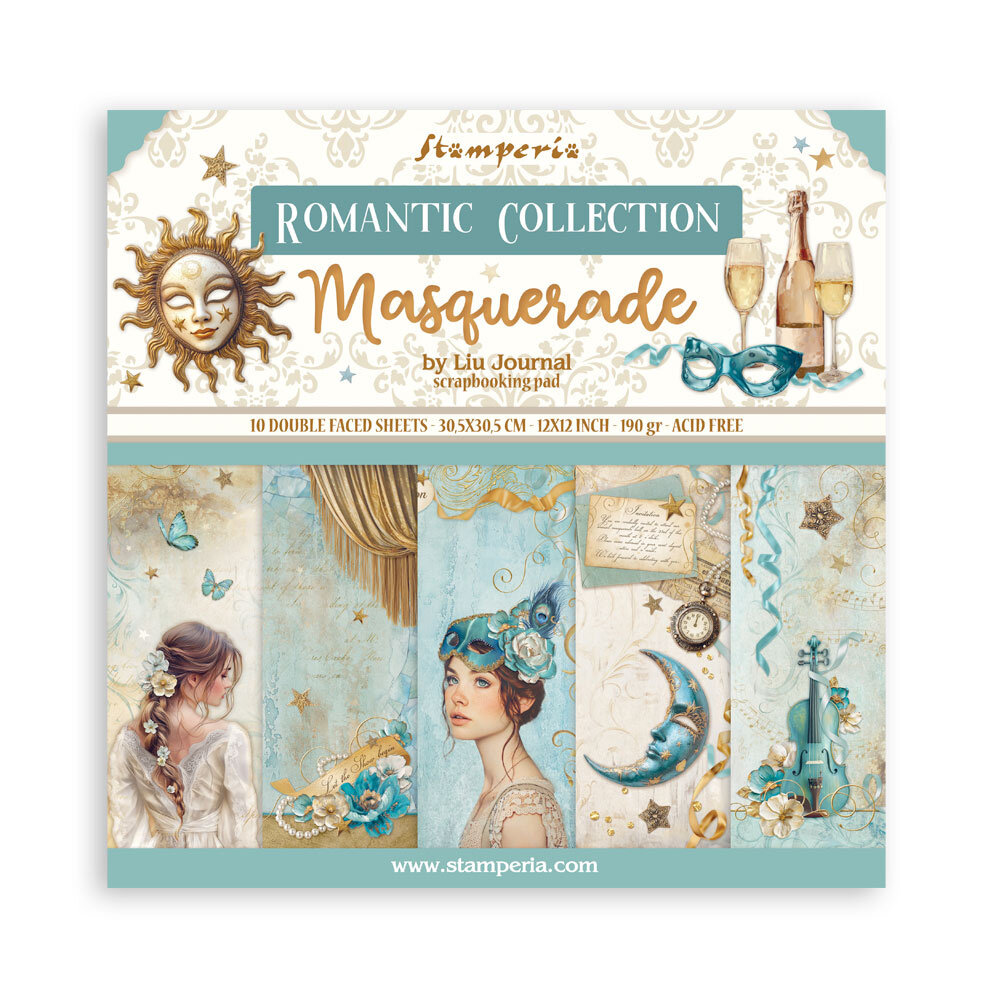 Stamperia Masquerade 12x12 Inch Paper Pack (SBBL165)