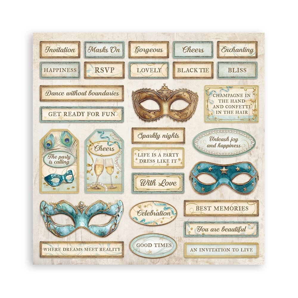 Stamperia Masquerade 12x12 Inch Paper Pack Maxi (Single Face) (SBBXLB20) Stamperia Masquerade 12x12 Inch Paper Pack Maxi (Single Face) (SBBXLB20)