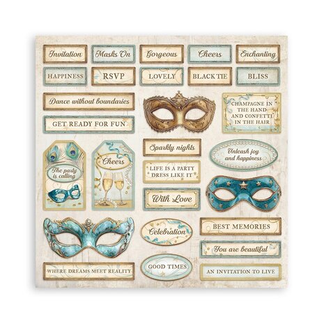 Stamperia Masquerade 12x12 Inch Paper Pack Maxi (Single Face) (SBBXLB20) Stamperia Masquerade 12x12 Inch Paper Pack Maxi (Single Face) (SBBXLB20)